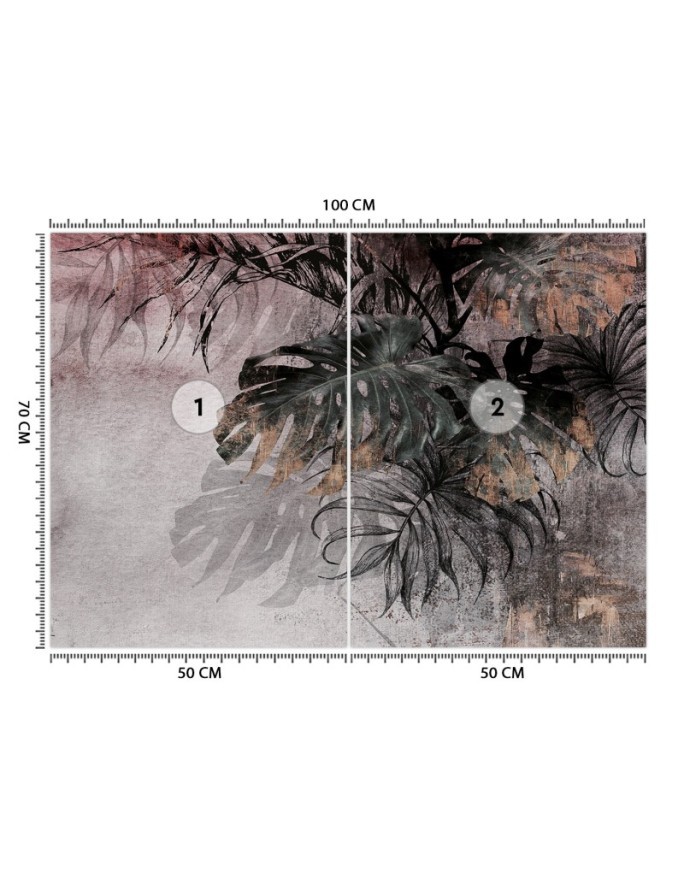 Exclusive wall murals - Monstera Leaves Rose Gold | FEEBY