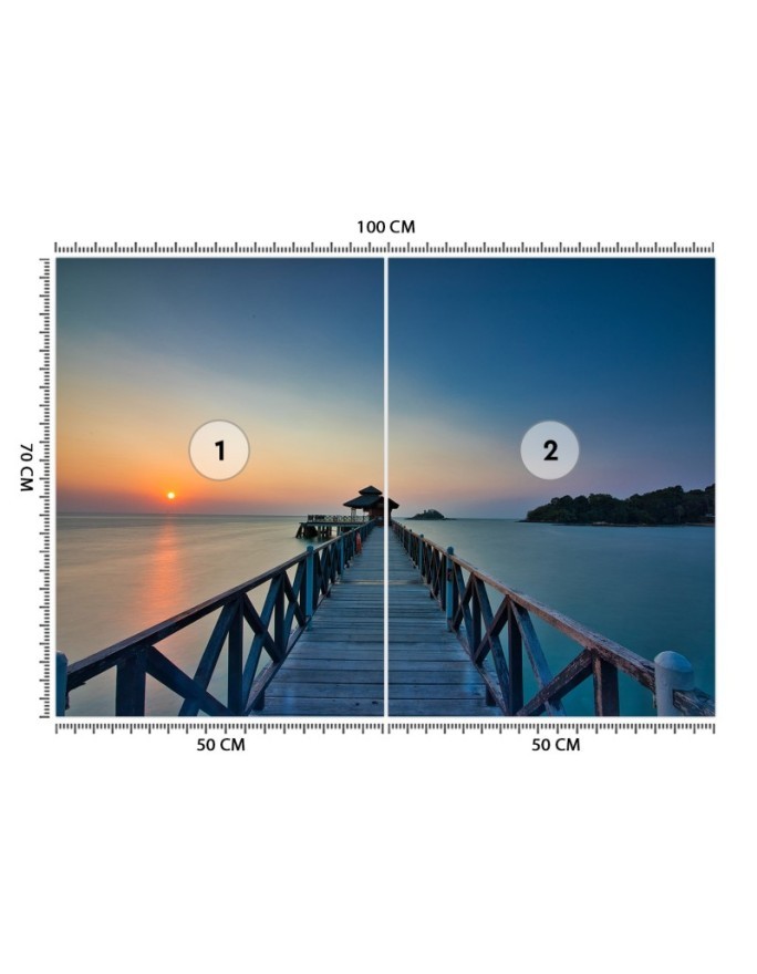 Photo fleece Wallpaper - Buddha sunset bridge | FEEBY