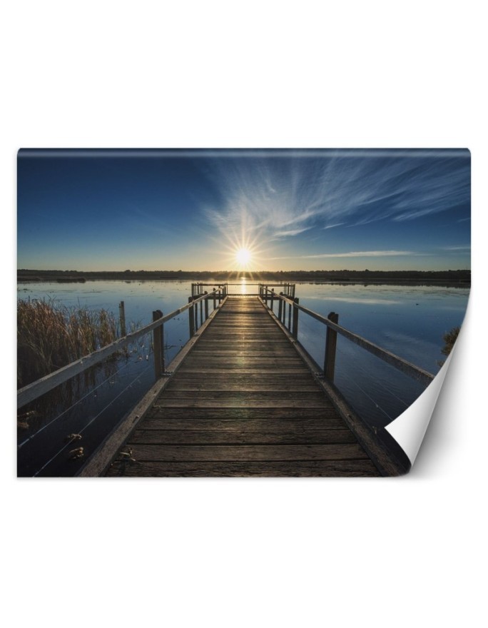 Photo Wallpaper - Lake at sunset bridge | FEEBY