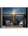 Photo Wallpaper - Lake at sunset bridge | FEEBY