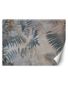Exotic Wallpapers - Concrete Fern Leaves Blue | FEEBY
