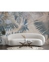 Exotic Wallpapers - Concrete Fern Leaves Blue | FEEBY
