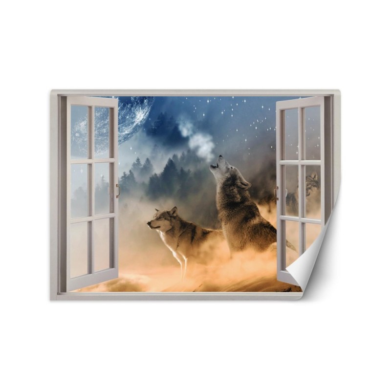 The most fashionable Wallpapers - Window wolf forest in fog | FEEBY