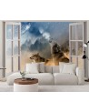 The most fashionable Wallpapers - Window wolf forest in fog | FEEBY