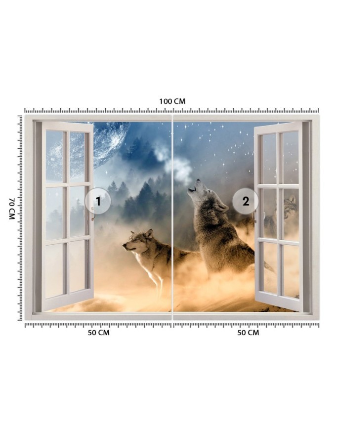 The most fashionable Wallpapers - Window wolf forest in fog | FEEBY