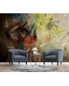 Exclusive wall murals - Woman and hummingbirds abstract as painted | FEEBY