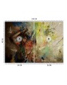 Exclusive wall murals - Woman and hummingbirds abstract as painted | FEEBY