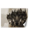 The most fashionable wall murals - Wolf forest in fog lake | FEEBY