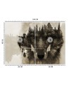 The most fashionable wall murals - Wolf forest in fog lake | FEEBY