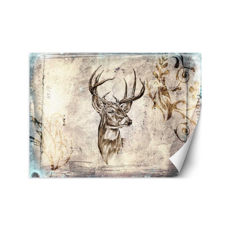 Modern wall murals - Deer vintage retro | FEEBY