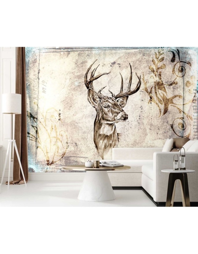Modern wall murals - Deer vintage retro | FEEBY