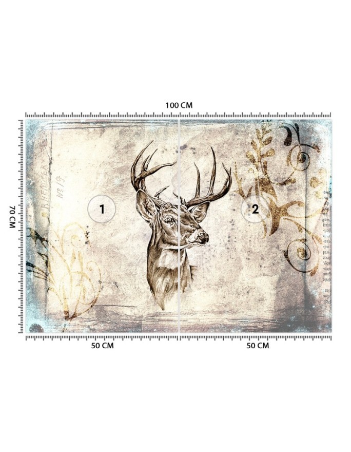 Modern wall murals - Deer vintage retro | FEEBY