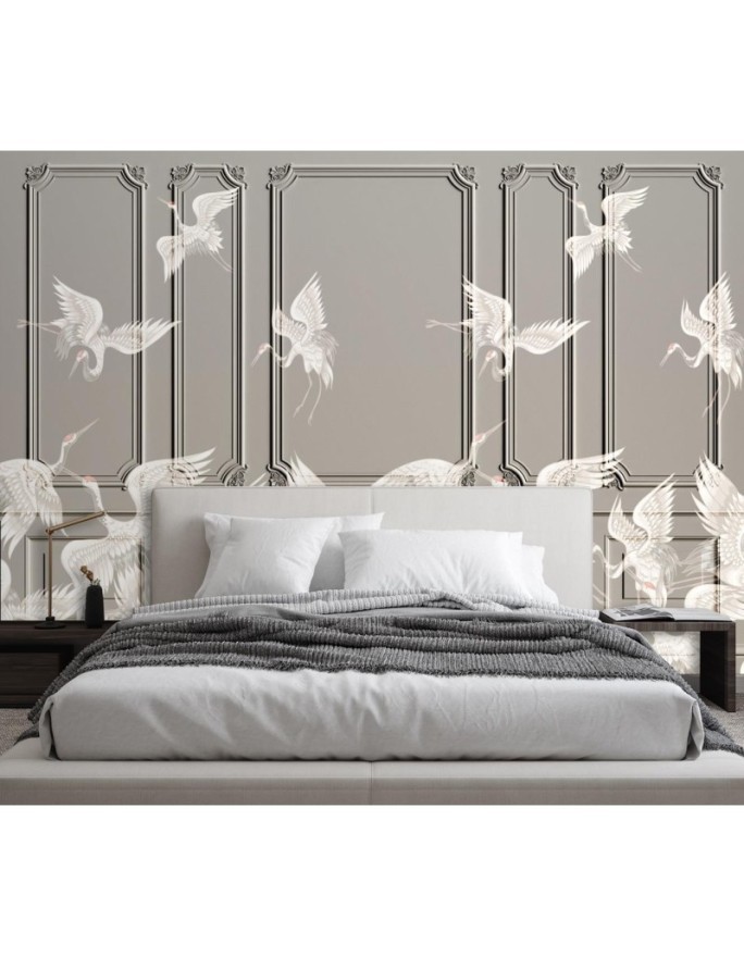 Unique wall murals - Birds cranes in flight | FEEBY