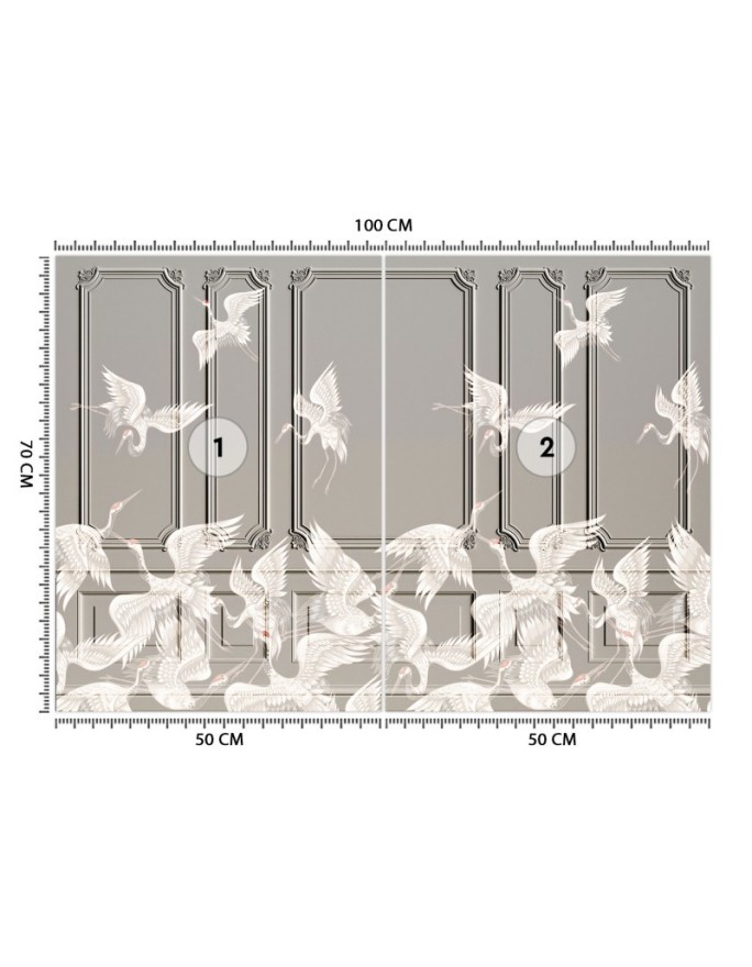 Unique wall murals - Birds cranes in flight | FEEBY