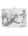 Wall mural - Wild birds and leaves on oriental fresco black and white | FEEBY