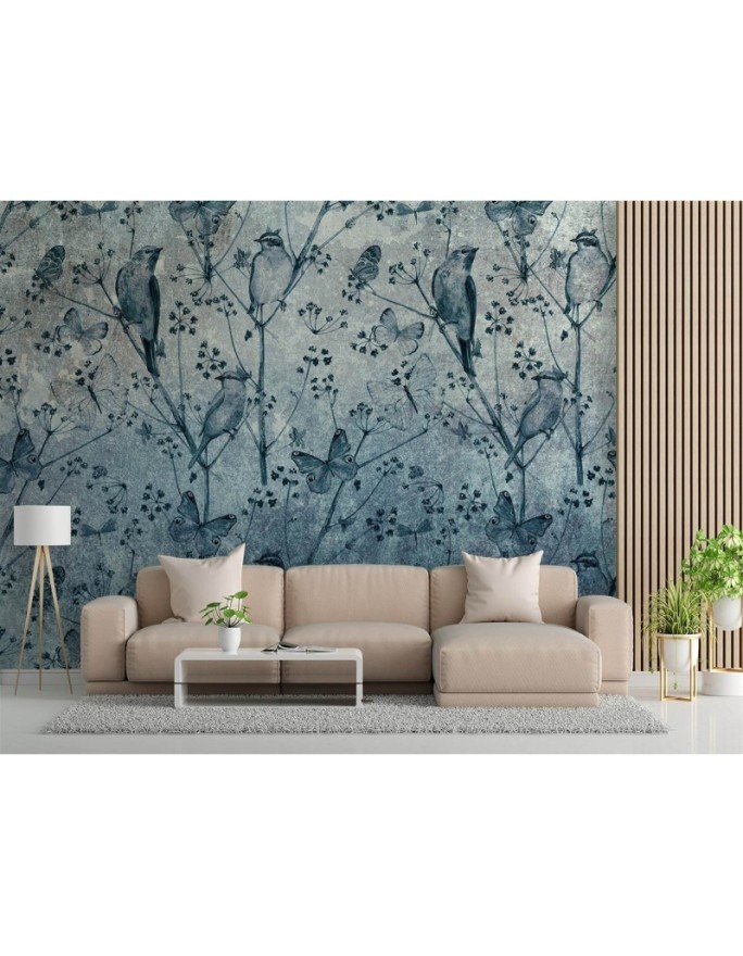 Original wall murals - Birds and butterflies on the wall | FEEBY