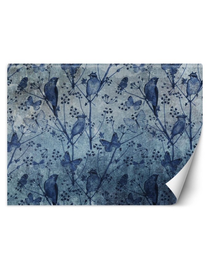 Modern wall murals - Butterflies and birds on twigs | FEEBY