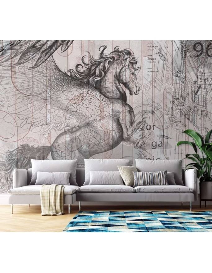 Unique wall murals - Pegasus horse abstract | FEEBY
