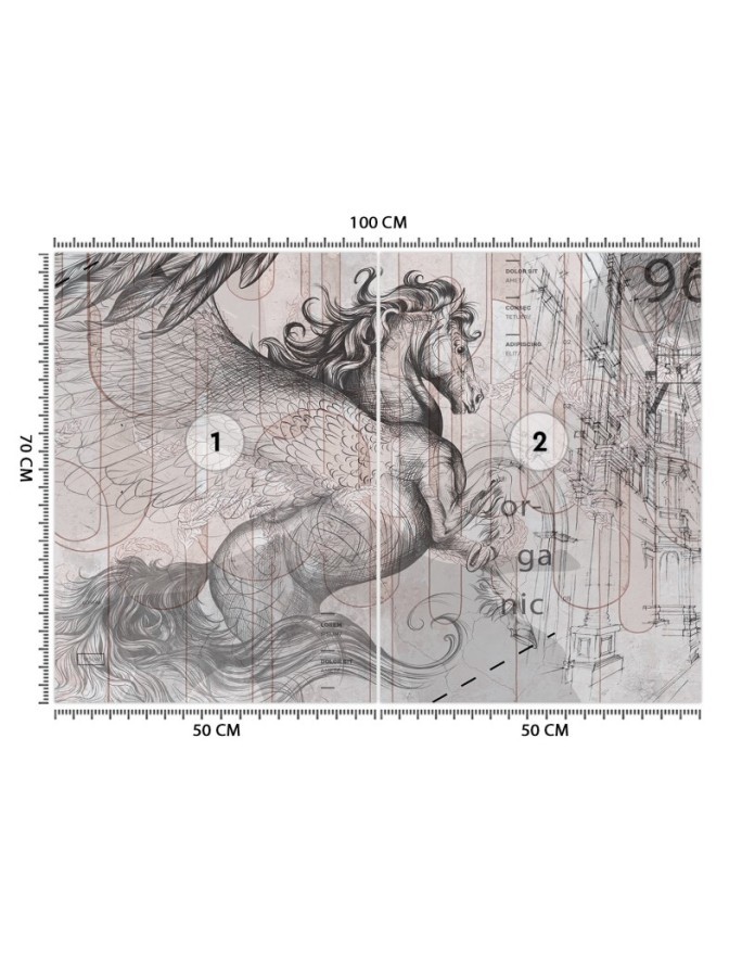 Unique wall murals - Pegasus horse abstract | FEEBY
