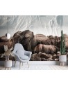 Modern wall mural - Elephants in a herd | FEEBY