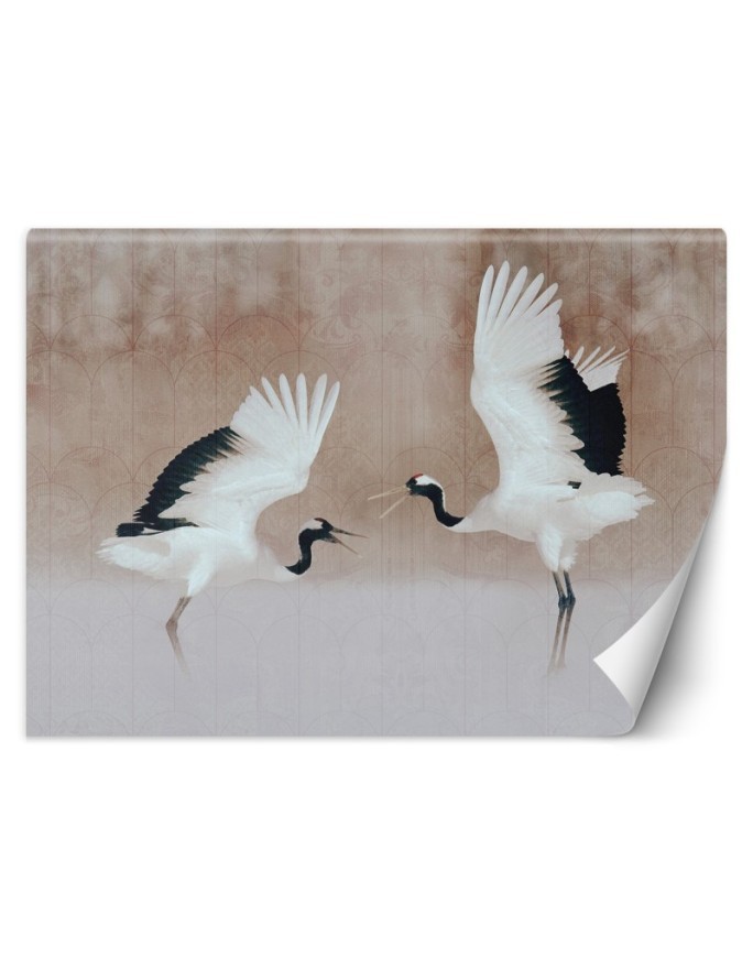 The most fashionable wall murals - Herons Birds Beige | FEEBY