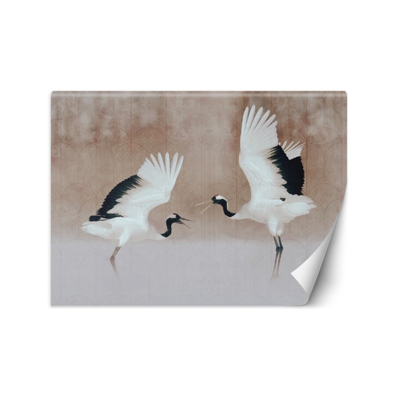 The most fashionable wall murals - Herons Birds Beige | FEEBY