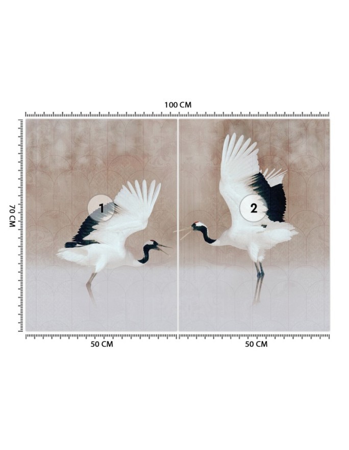 The most fashionable wall murals - Herons Birds Beige | FEEBY