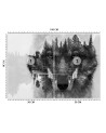 The most fashionable wall murals - Wolf forest in the fog | FEEBY