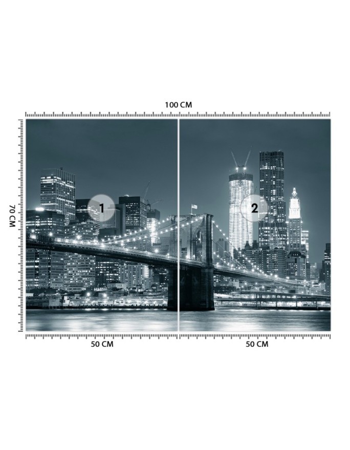 Wall mural - New York Brooklyn Bridge in black | FEEBY
