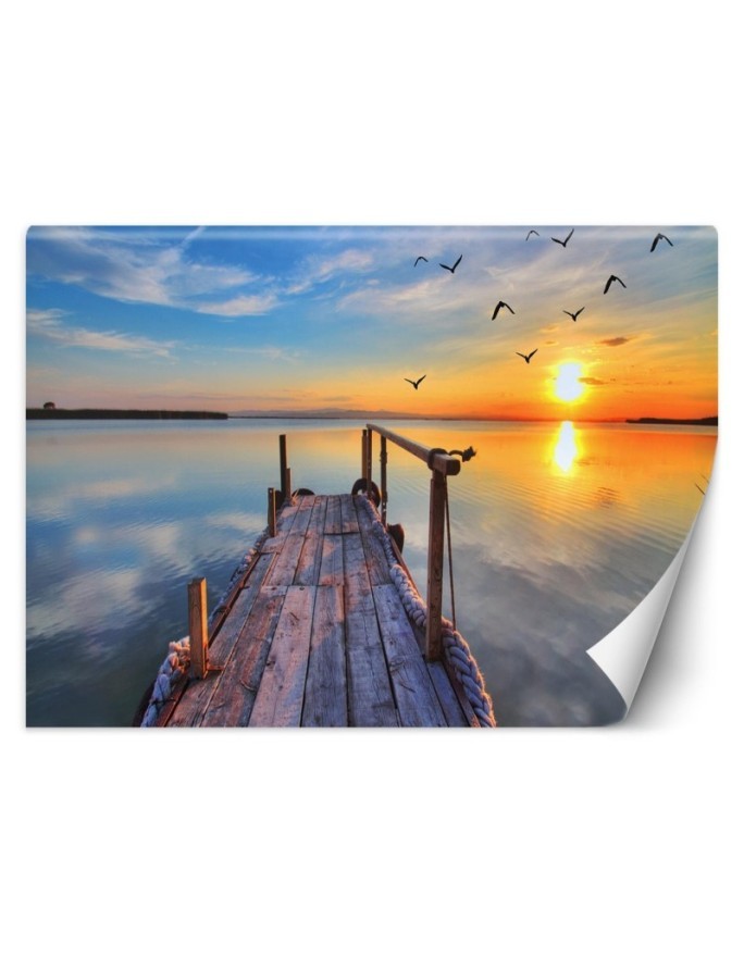 Wallpapers - Wooden deck and sunset | FEEBY