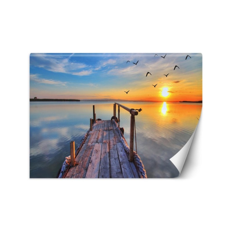 Wallpapers - Wooden deck and sunset | FEEBY