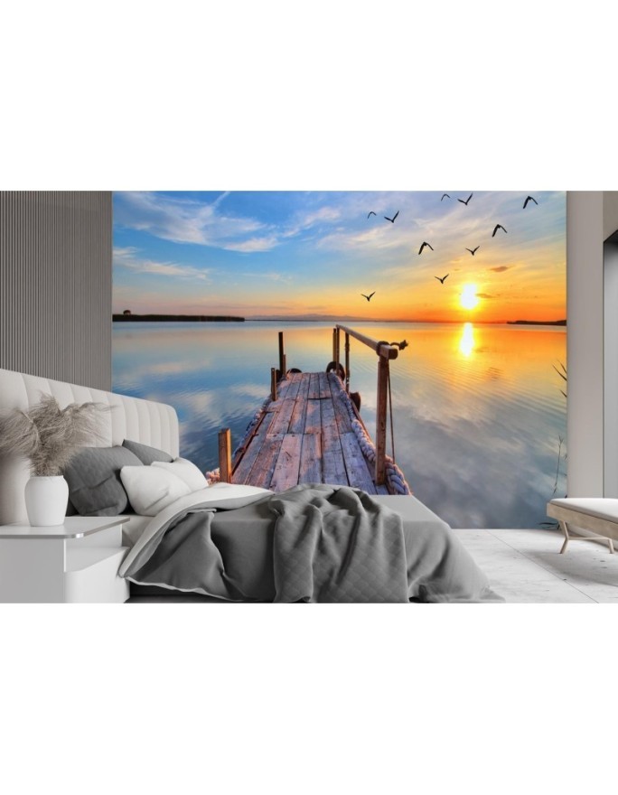 Wallpapers - Wooden deck and sunset | FEEBY