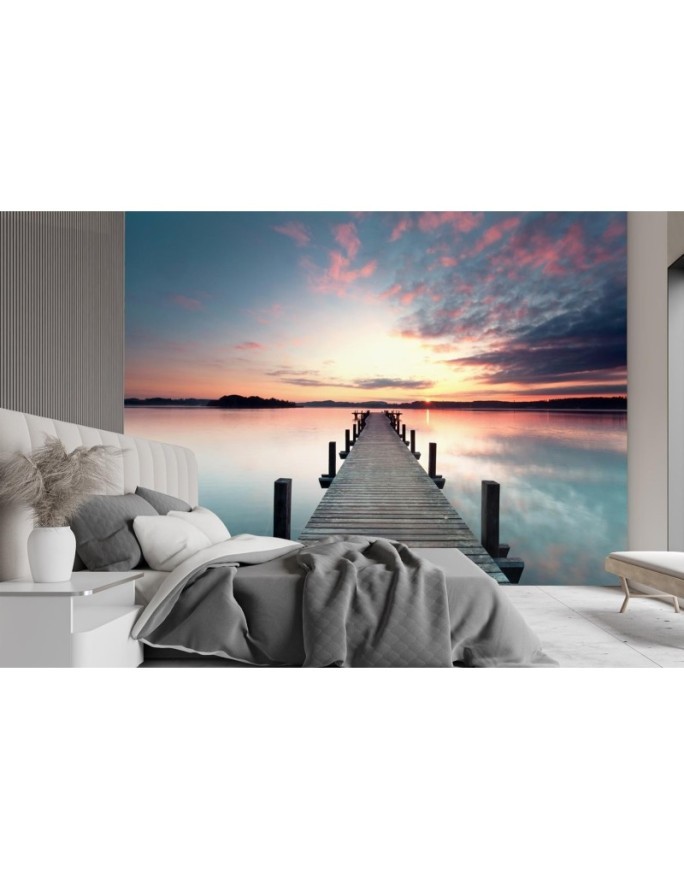 Decorative Wallpaper - Lake pier sunset | FEEBY