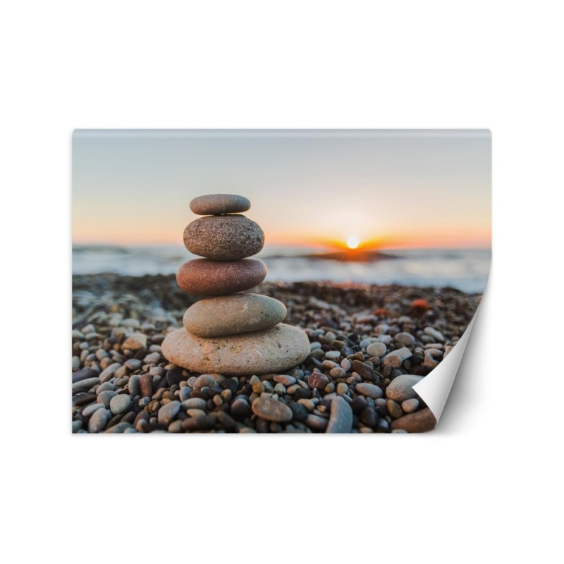 Original Wallpaper for living room - Stones on the beach | FEEBY