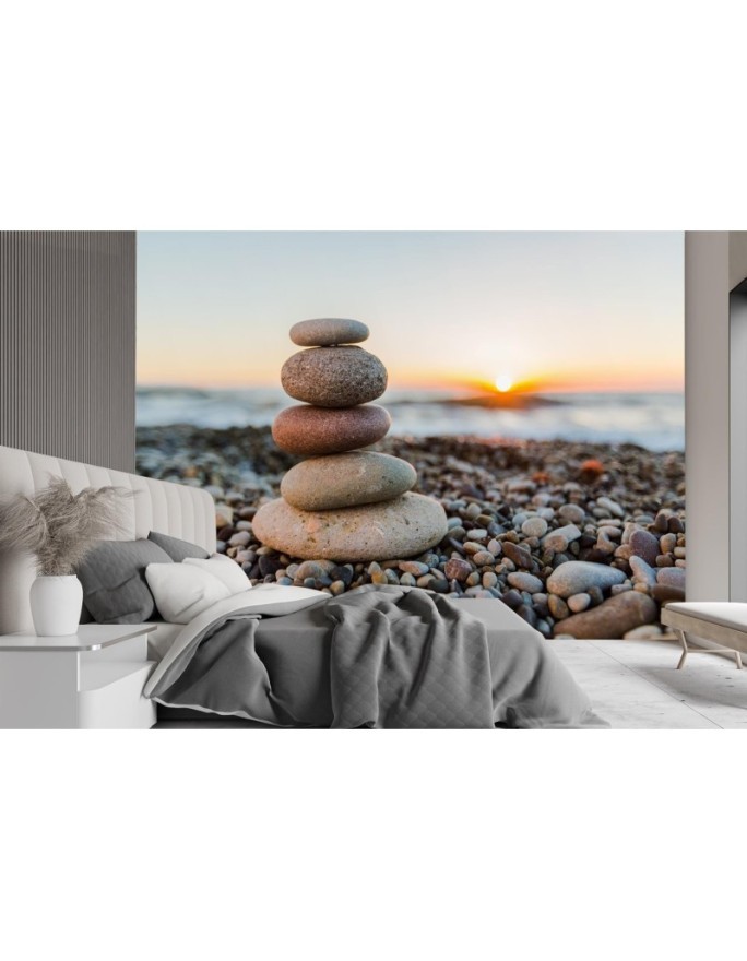 Original Wallpaper for living room - Stones on the beach | FEEBY