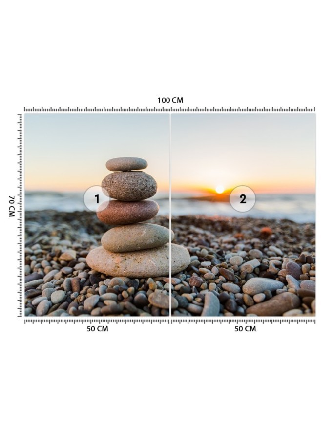 Original Wallpaper for living room - Stones on the beach | FEEBY