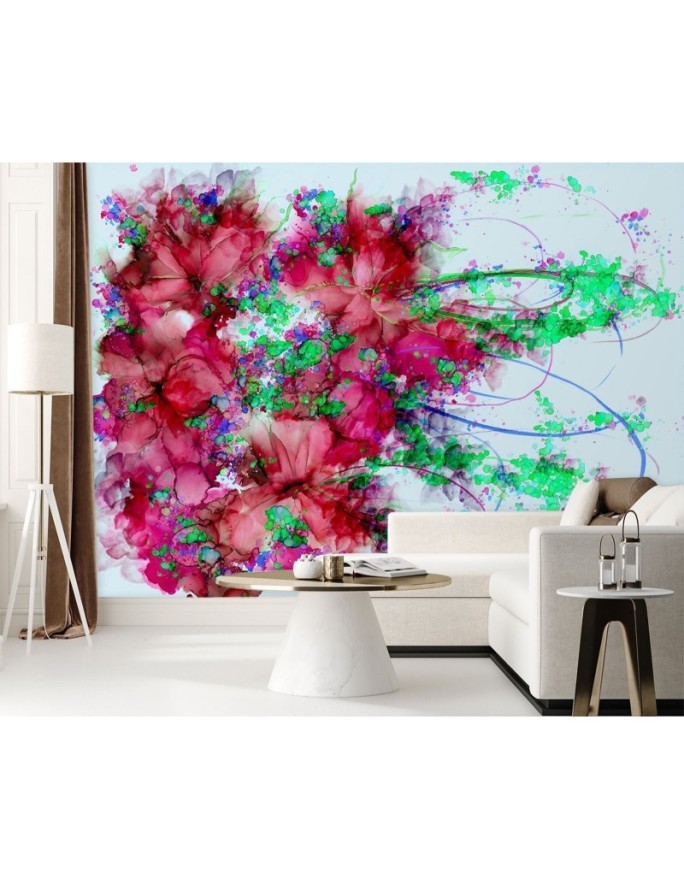 Modern wall mural - Red flowers Egle Minkuviene | FEEBY
