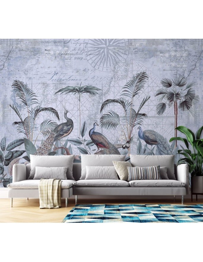 Unique wall murals - Peacocks in the tropics Andrea Haase | FEEBY