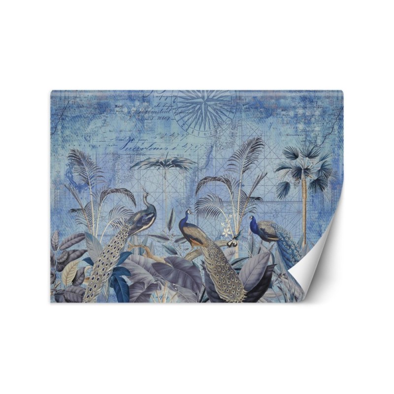 Stylish Wallpapers - Peacocks in the tropics blue Andrea Haase | FEEBY