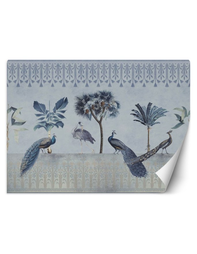 Exotic Wallpapers - Peacocks in the jungle blue Andrea Haase | FEEBY