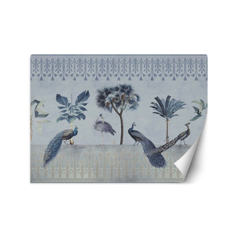 Exotic Wallpapers - Peacocks in the jungle blue Andrea Haase | FEEBY
