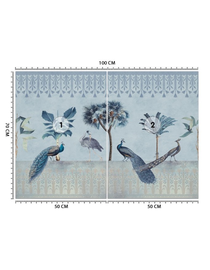 Exotic Wallpapers - Peacocks in the jungle blue Andrea Haase | FEEBY