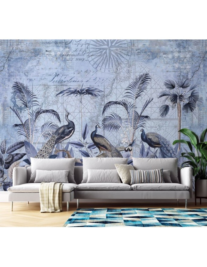 Modern Wallpapers - Peacocks in the tropics purple Andrea Haase | FEEBY