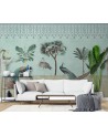 Exotic Wallpaper - Peacocks in the jungle dark green Andrea Haase | FEEBY