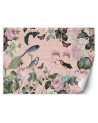 Modern Wallpaper - Birds in flowers dark pink Andrea Haase | FEEBY
