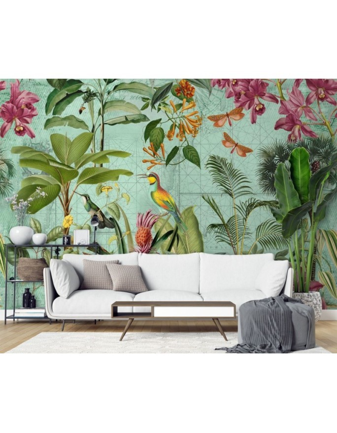 Stylish Wallpapers - Birds among tropical leaves Andrea Haase | FEEBY