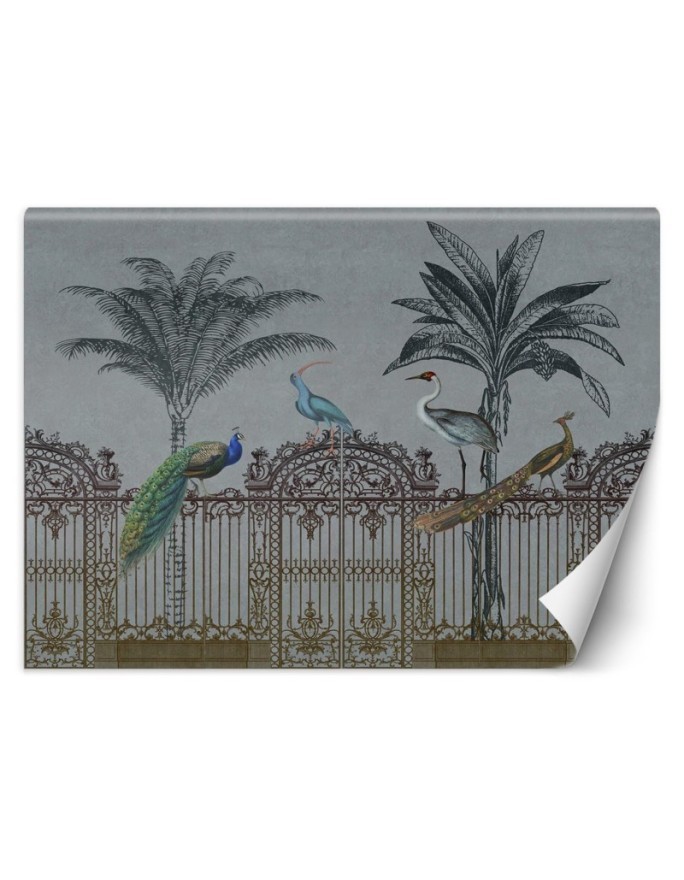 Exotic living room Wallpaper - Birds tropical palm trees Andrea Haase | FEEBY