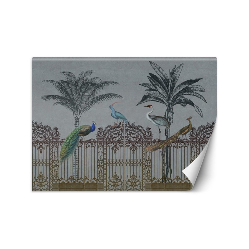 Exotic living room Wallpaper - Birds tropical palm trees Andrea Haase | FEEBY