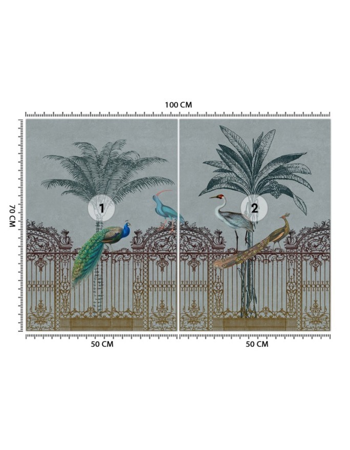 Exotic living room Wallpaper - Birds tropical palm trees Andrea Haase | FEEBY
