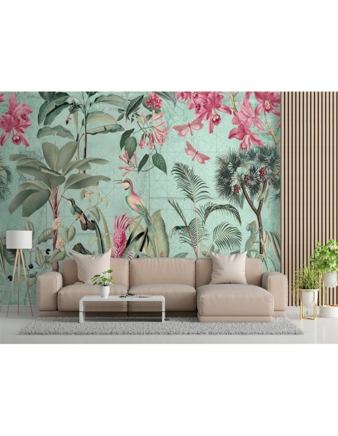 Designer Wallpaper - Birds among the leaves Andrea Haase | FEEBY